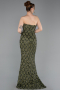 Khaki Abendkleid Schuppig Lang ABU5701