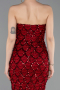 Rot Abendkleid Schuppig Lang ABU5701