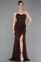 Braun Standesamtkleid Spitze Lang ABU5614