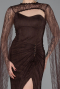 Braun Standesamtkleid Spitze Lang ABU5614