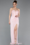 Puder Abendkleid Spitze Lang ABU5770