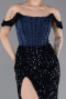 Abendkleid Lang Marineblau ABU6087