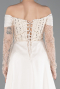 Beige Abendkleid Perlenbesetzt Lang ABU5934