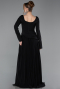 Abendkleid Lang Chiffon Schwarz ABU6088