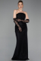 Abendkleid Lang Spitze Schwarz ABU6089