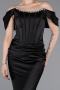 Abendkleid im Meerjungfrau-Stil Lang Satin Schwarz ABU6090