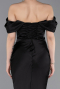 Abendkleid im Meerjungfrau-Stil Lang Satin Schwarz ABU6090