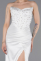 Abschlusskleid Lang Satin Weiß ABU6091