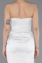 Abschlusskleid Lang Satin Weiß ABU6091