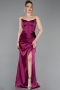 Abschlusskleid Lang Satin Pflaume ABU6091