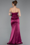 Abschlusskleid Lang Satin Pflaume ABU6091