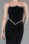 Abendkleid im Meerjungfrau-Stil Lang Schwarz ABU6092