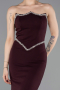 Abendkleid im Meerjungfrau-Stil Lang Kirschrot ABU6092