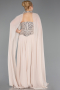 Beige Abendkleid İn Übergröße Chiffon Lang ABU5940