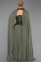 Khaki Abendkleid İn Übergröße Chiffon Lang ABU5940