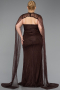 Abendkleid in Übergröße Lang Spitze Braun ABU6070