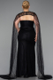 Abendkleid in Übergröße Lang Spitze Schwarz ABU6070