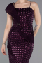 Abschlusskleid Lang Schuppig Violett dunkel ABU6075
