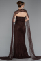 Braun Standesamtkleid Spitze Lang ABU5614