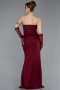 Abendkleid Lang Spitze Weinrot ABU6089