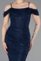 Abendkleid Lang Spitze Marineblau ABU6085