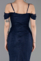 Abendkleid Lang Spitze Marineblau ABU6085