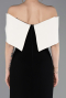 Schwarz-Creme Abendkleid Lang ABU3775