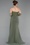 Khaki Standesamtkleid Chiffon Lang ABU5791