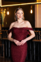 Abendkleid Lang Perlenbesetzt Weinrot ABU6057