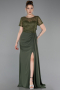 Abendkleid Lang Spitze Khaki ABU6100