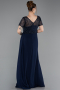 Abendkleid Lang Spitze Marineblau ABU6100