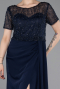 Abendkleid Lang Spitze Marineblau ABU6100