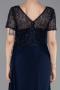 Abendkleid Lang Spitze Marineblau ABU6100