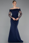 Abendkleid Lang Marineblau ABU6101