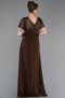 Abendkleid Lang Spitze Braun ABU6100