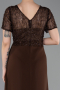 Abendkleid Lang Spitze Braun ABU6100