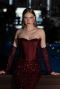 Abendkleid Lang Schuppig Weinrot ABU6041