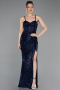 Abschlusskleid Lang Marineblau ABU6106