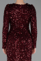 Weinrot Abendkleid Schuppig Lang ABU4329
