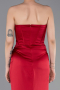 Abendkleid im Meerjungfrau-Stil Lang Satin Weinrot ABU6109