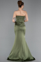 Abendkleid im Meerjungfrau-Stil Lang Satin Khaki ABU6109