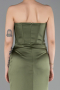 Abendkleid im Meerjungfrau-Stil Lang Satin Khaki ABU6109