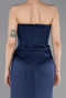 Abendkleid im Meerjungfrau-Stil Lang Satin Marineblau ABU6109