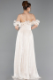 Abschlusskleid Lang Chiffon Beige ABU6110