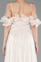 Abschlusskleid Lang Chiffon Beige ABU6110