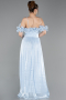 Abschlusskleid Lang Chiffon Eisblau ABU6110