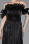 Abschlusskleid Lang Chiffon Schwarz ABU6110
