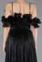 Abschlusskleid Lang Chiffon Schwarz ABU6110