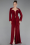 Abendkleid in Übergröße Lang Weinrot ABU6097