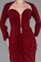 Abendkleid in Übergröße Lang Weinrot ABU6097
